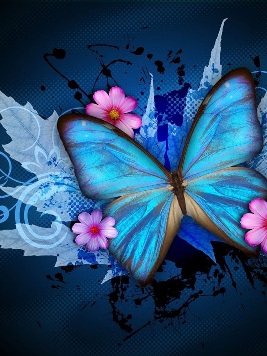 Abstract Butterfly & Flowers Ipad Mini Hd Phone Wallpaper 