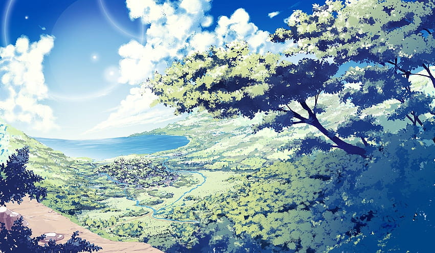 Alam Anime, Pemandangan Anime Hijau Wallpaper HD