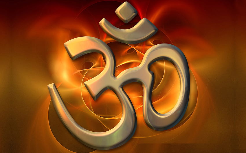símbolos hindus religiosos indianos OM, Om budista papel de parede HD