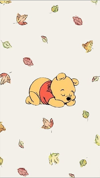 Download Winnie The Pooh With Leaves Wallpaper  Wallpaperscom