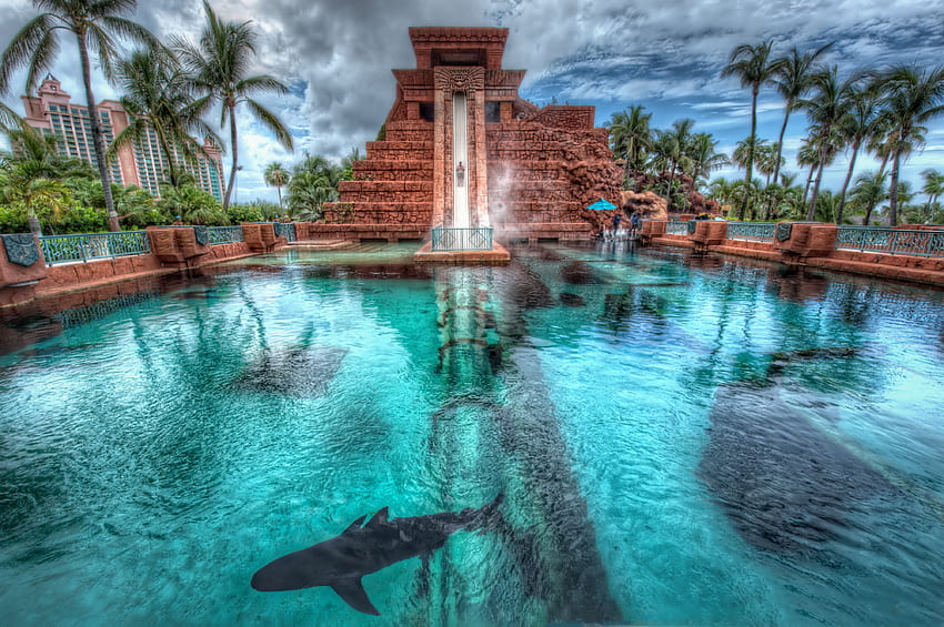 Title Aquaventure Waterpark, Dubai Man Made - Atlantis Bahamas - - HD wallpaper