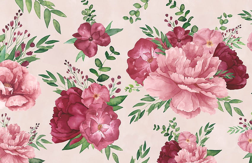 Pale Pink Floral . Bright Flower Design, Neutral Floral HD wallpaper