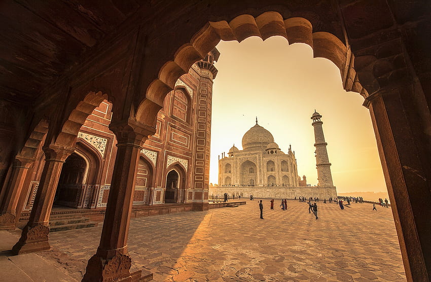 Taj Mahal Agra India Arch Uttar Pradesh - Resolution: HD wallpaper