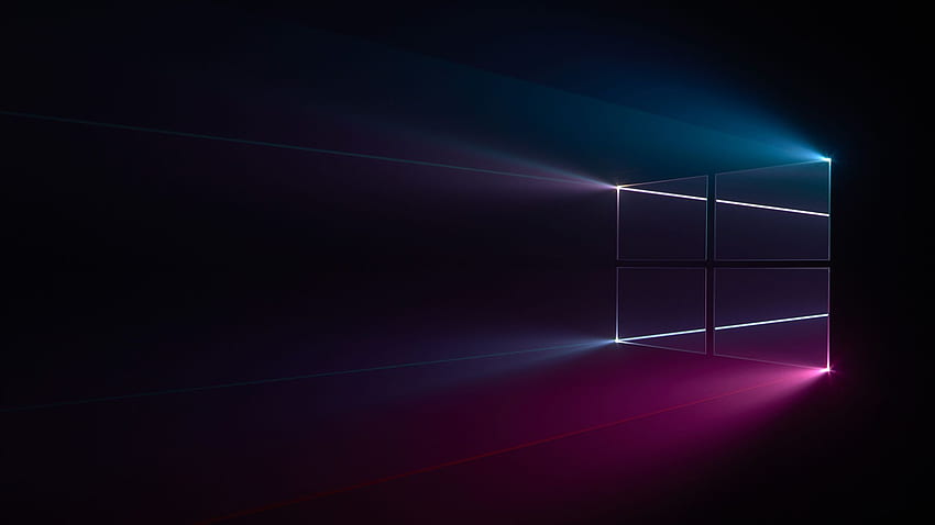 Windows 10, logo Windows, Biru, Merah Muda, Gelap,, Teknologi,. untuk iPhone, Android, Ponsel dan Wallpaper HD
