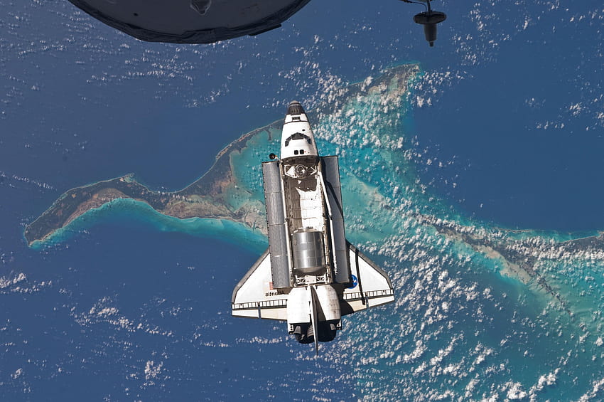 Weltraum, Raumfähre Atlantis, Erde / und mobiler Hintergrund HD-Hintergrundbild