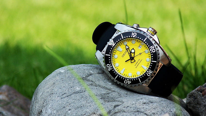 Невероятният най-добър жълто-черен часовник, Seiko HD тапет