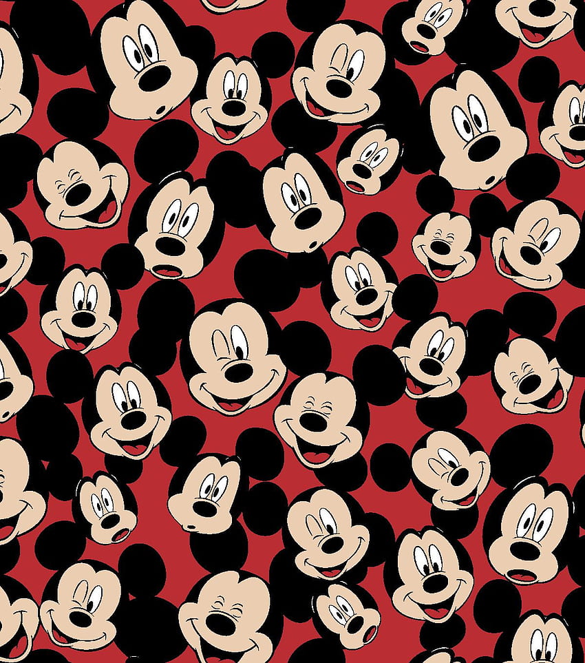 Tkanina polarowa Disney Mickey Mouse 59 cali Tossed Mickey Heads. JOANNA. Myszka Miki, iPhone Myszka Miki, Tło Myszki Miki, Twarz Myszki Minnie Tapeta na telefon HD