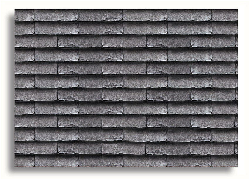 Nr. 56 Dachziegel Grau Schiefer: NEUES SELBSTKLEBENDES Puppenhaus, japanischer Dachziegel HD-Hintergrundbild
