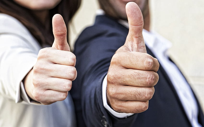 Thumbs up, hands of business people, success concepts, business concepts, Thumbs up concepts for with resolution . High Quality, OK Hand HD wallpaper