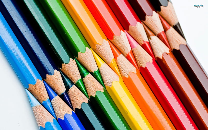 b>Colored pencils ol and crazy pencils. rainbow, Satisfying Rainbow HD wallpaper