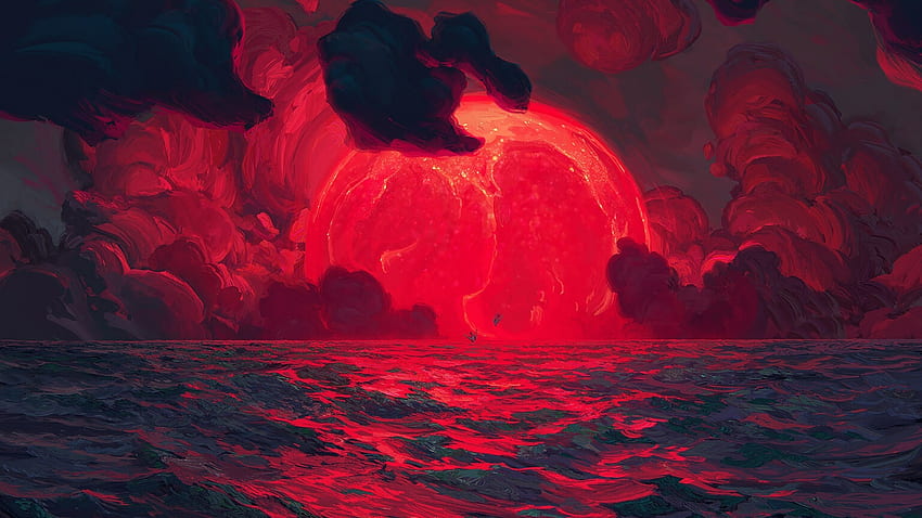 赤い太陽 、 アーティスト 、 、 背景 - デン 高画質の壁紙