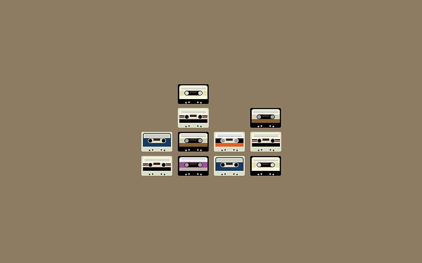 Vector, Retro, Lots Of, Multitude, Cassette HD wallpaper