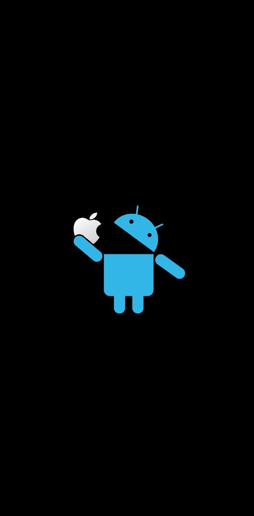 Android come manzana, Apple comiendo Android fondo de pantalla del teléfono
