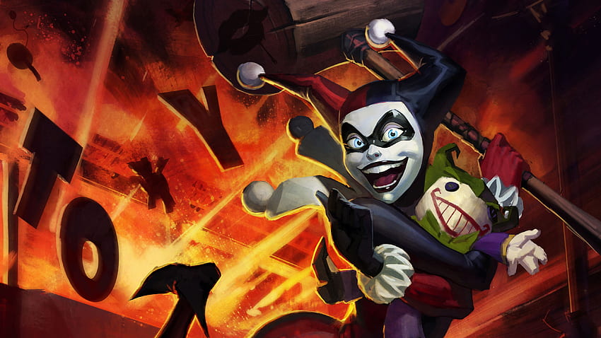 Ilustraciones de Harley Quinn Joker, artista, Harley Quinn y dibujos animados de Joker fondo de pantalla