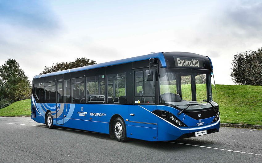 Alexander Dennis Enviro200, autobus pasażerski, 2022 autobusy, R, transport pasażerski, niebieski autobus, Alexander Dennis Tapeta HD