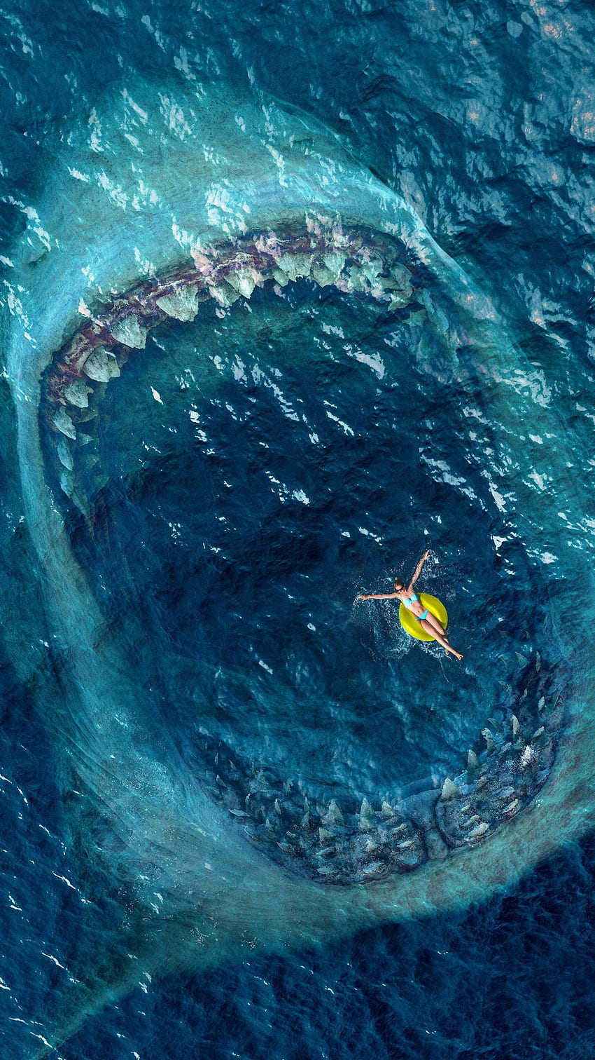 Moviemania テキストレス高解像度ムービー . 怖い海、サメ、ダークファンタジーアート、怖い水中 HD電話の壁紙