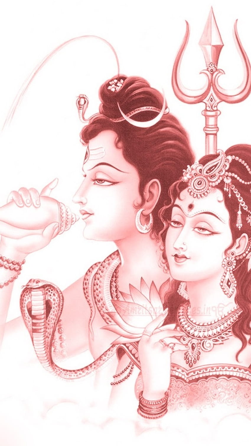 Shiv Parvati Love Art | Shiv Parvati Paintings And Drawings Images