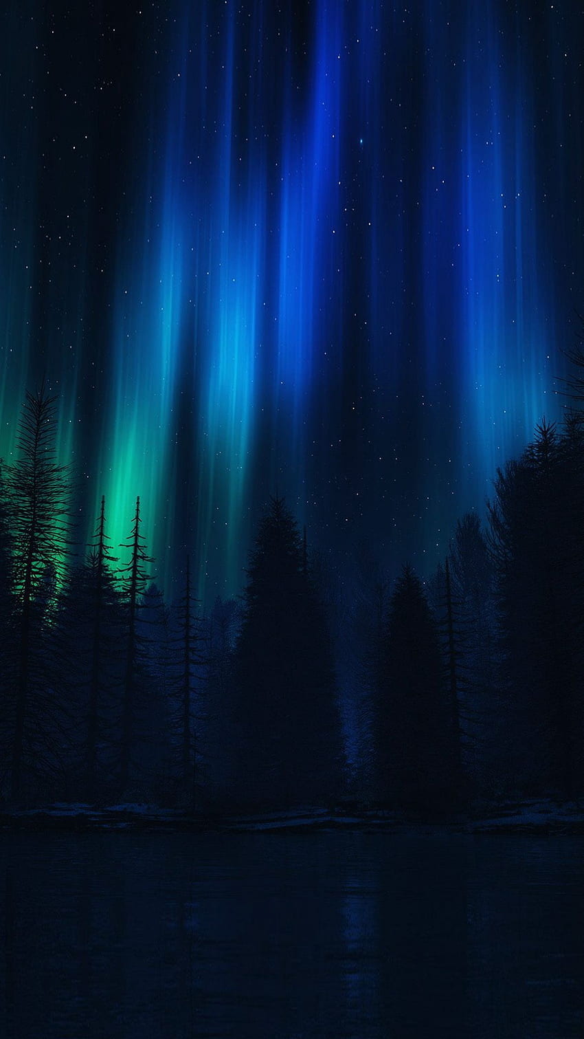 .wiki Aurora Gece Gökyüzü Koyu Mavi Doğa Sanat IPhone PIC HD telefon duvar kağıdı