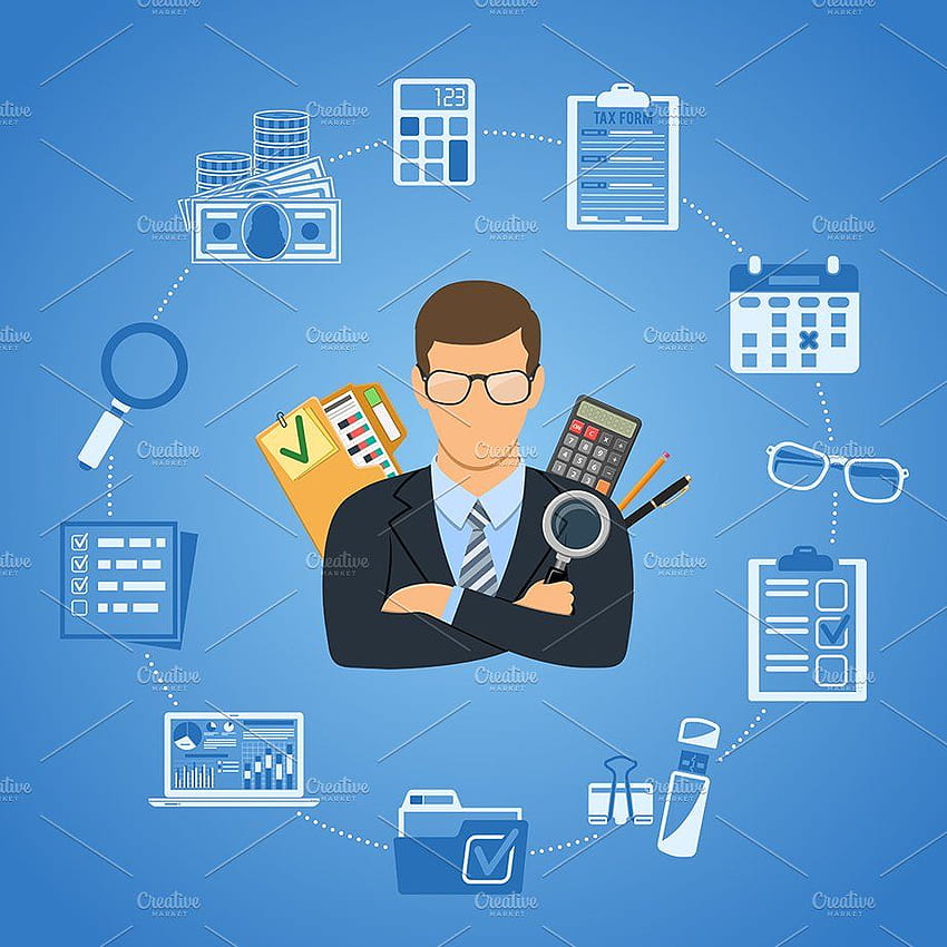 監査、税、会計の概念。 会計、会計ロゴ、コンセプト、会計サービス HD電話の壁紙