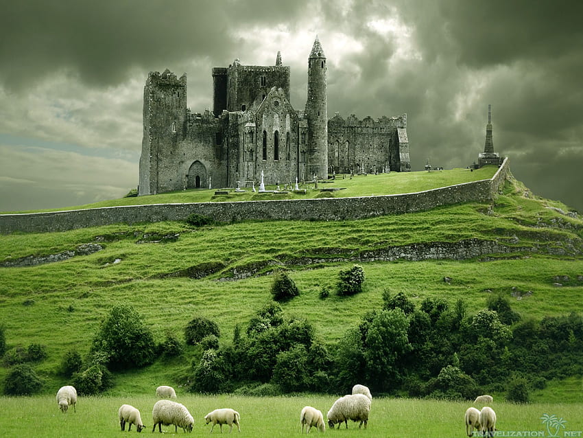Piękna Irlandia. Irlandia Kraj Panoramiczny 2, Krzyż irlandzki Kraj Tapeta HD