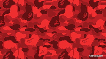 White ad red camouflage bathing ape pink background HD wallpaper   Wallpaper Flare