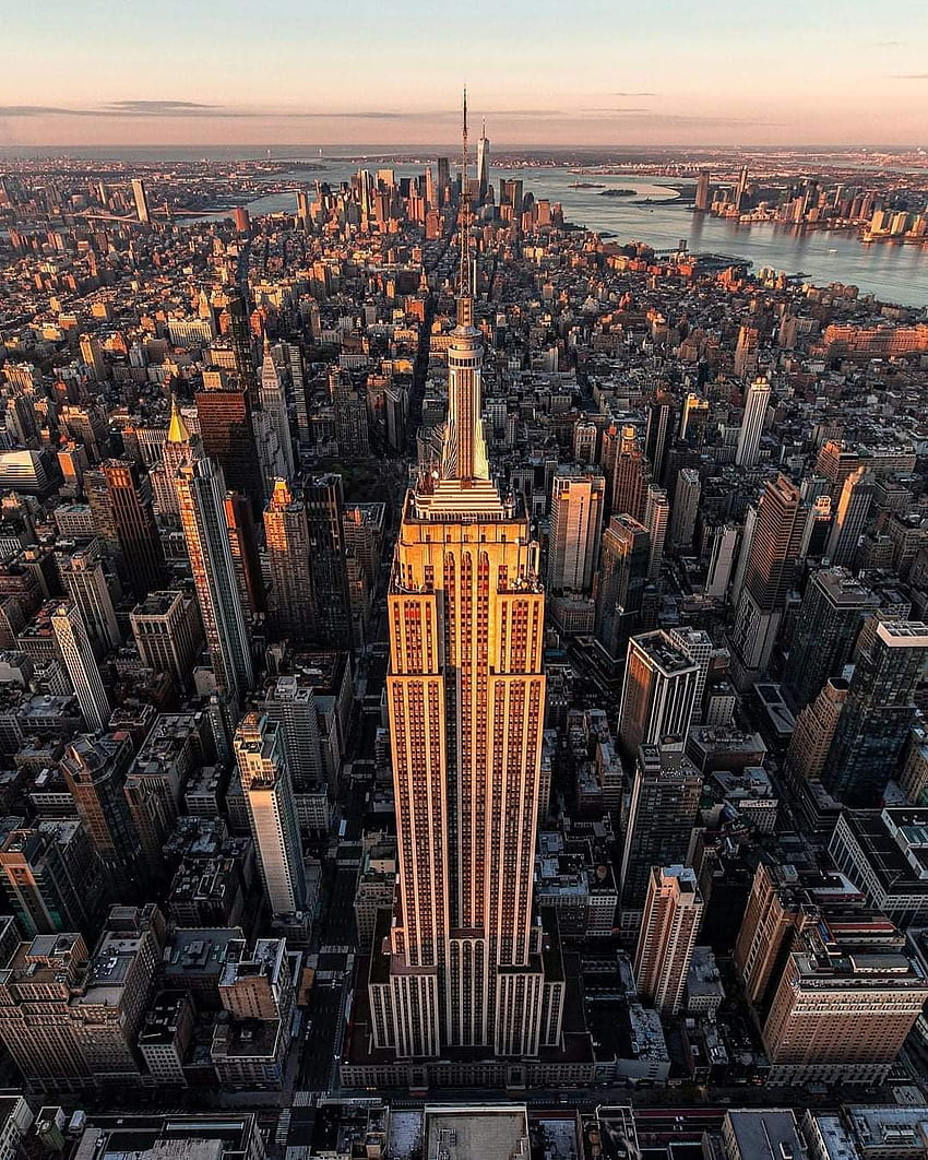 edificio Empire State, cielo, mundo fondo de pantalla del teléfono
