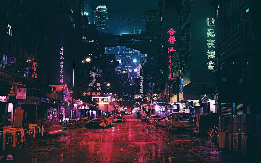 80s Synthwave Anime, Cyberpunk Synthwave HD wallpaper