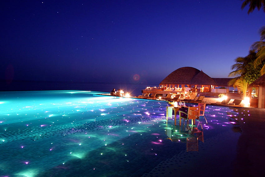 Resort, Varie, Varie, Serata, Tropici, Maldive Sfondo HD