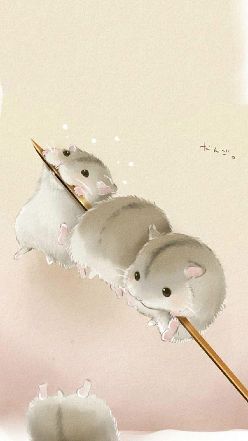 Hamster Kawaii, desenho de hamster Papel de parede de celular HD