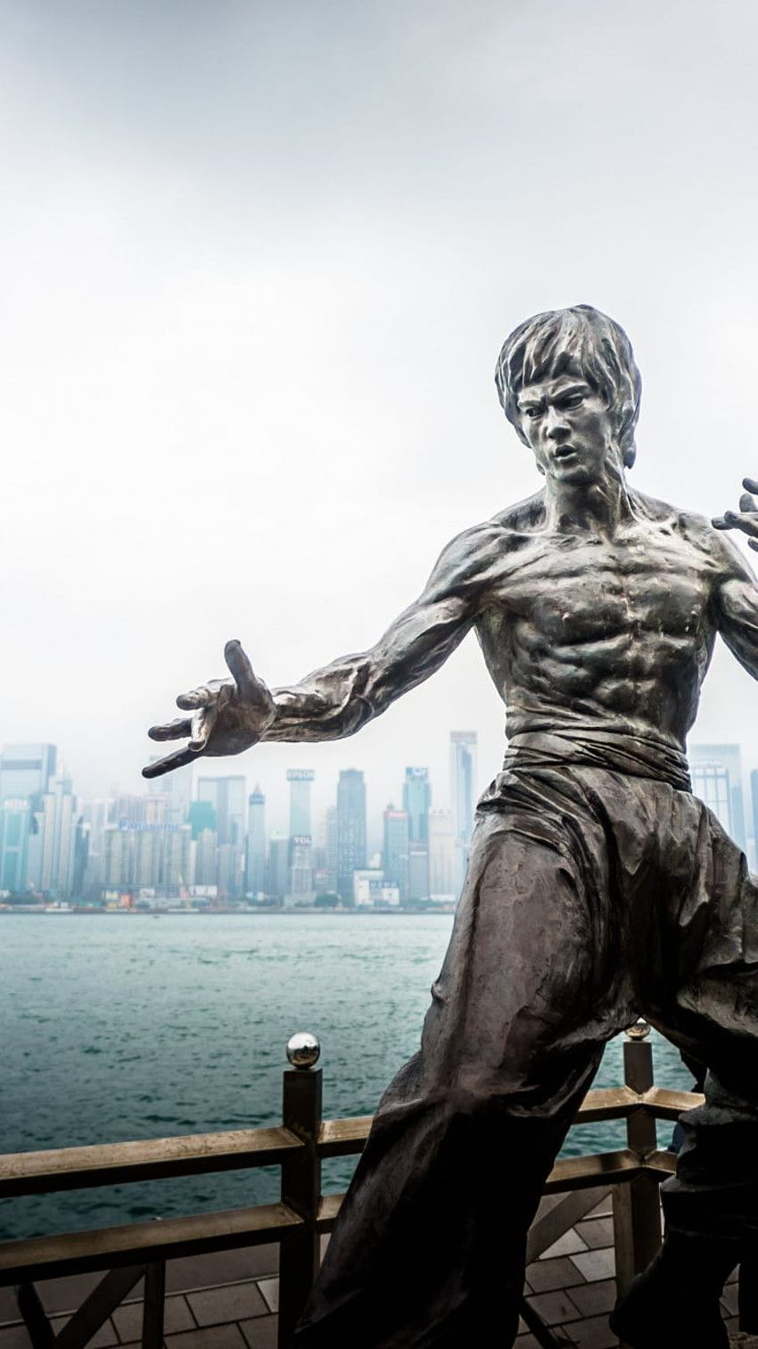 : Bruce Lee statue from Hong Kong HD phone wallpaper