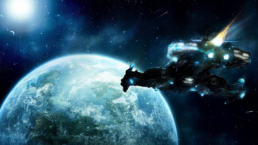 illustration, space, Starcraft II, universe, Banshee, screenshot, computer , outer space, astronomical object. Mocah, Space Planets Computer HD wallpaper