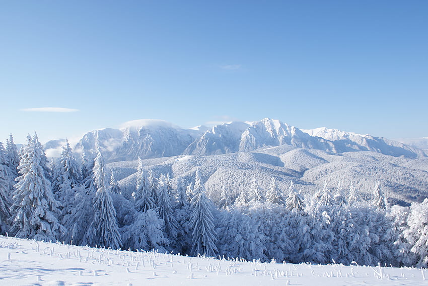 White mountains, winter, white, mountains, snow HD wallpaper