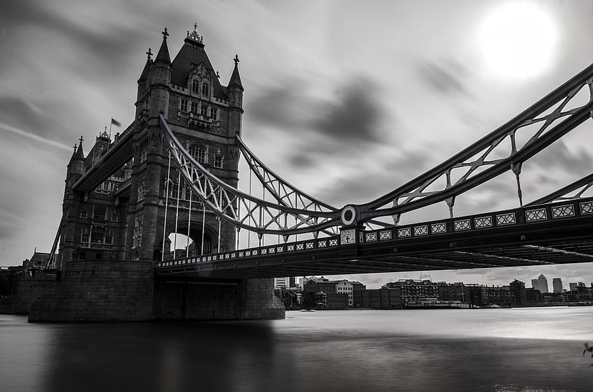 Kota, Britania Raya, London, Bw, Chb, Britania Raya, Tower Bridge Wallpaper HD