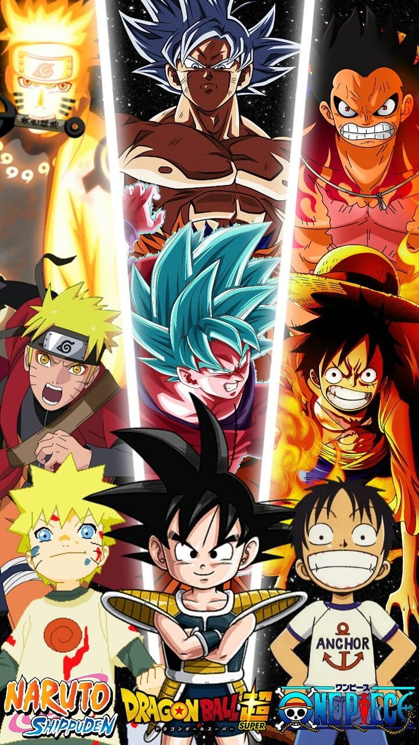 Pomysły na crossovery anime w 2021 roku. crossover anime, anime, my hero academia manga, Naruto Dragonball Tapeta na telefon HD