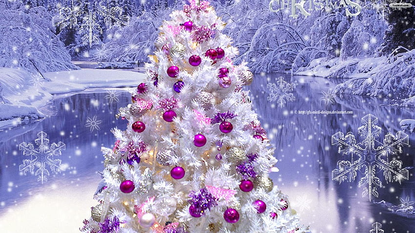 Pink Christmas Tree – Happy Holidays!, Girly Xmas HD wallpaper