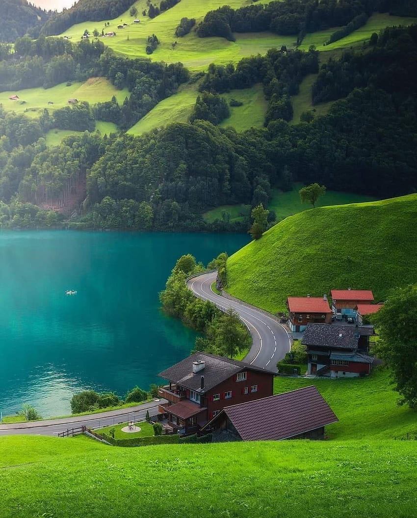 Amazing Switzerland, mountain, green HD phone wallpaper