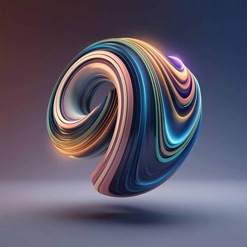 Illustrazione del cerchio di colore dell'arte digitale Arte 3D, 3D artistico Sfondo del telefono HD