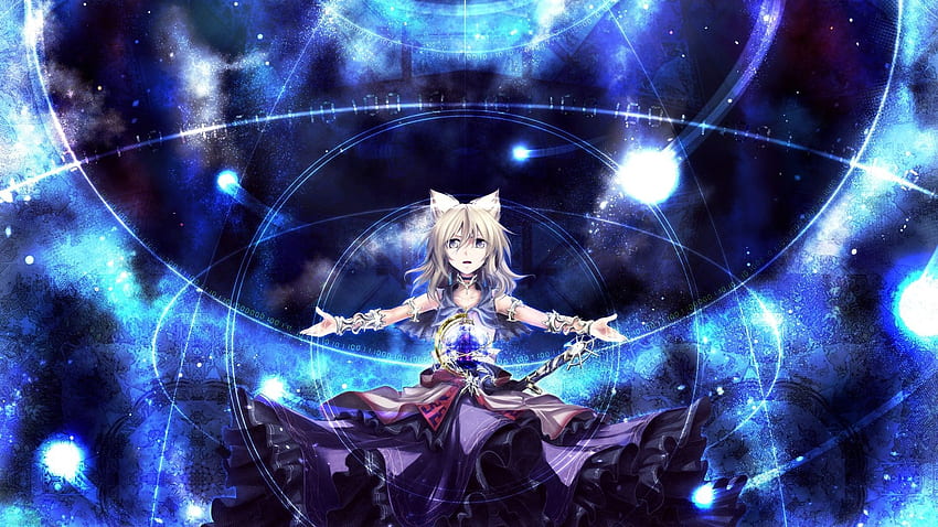 Anime girl, space, magic, sword, weapon . hi, Black Magic Girl Anime HD wallpaper