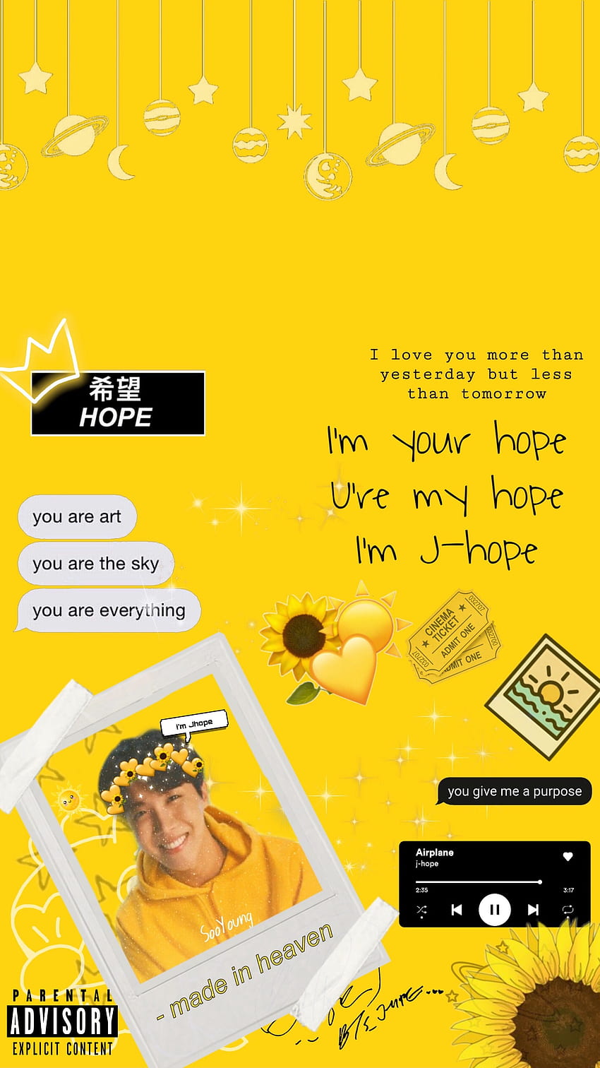jhope yellow jhope bts by Ana Pau C C HD phone wallpaper