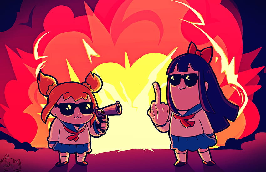 Pipimi And Popuko In Pop Team Epic, Anime, , Cartoon Pop HD wallpaper