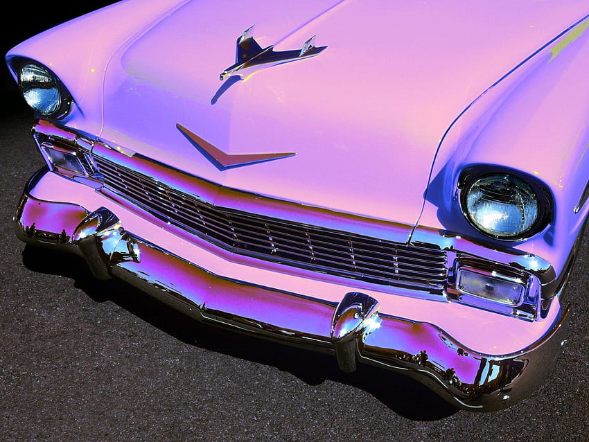 cadillac, Vehicles, Cars, Pink, Classic, Retro, Chrome / and Mobile Background, Pink Vintage Car HD wallpaper
