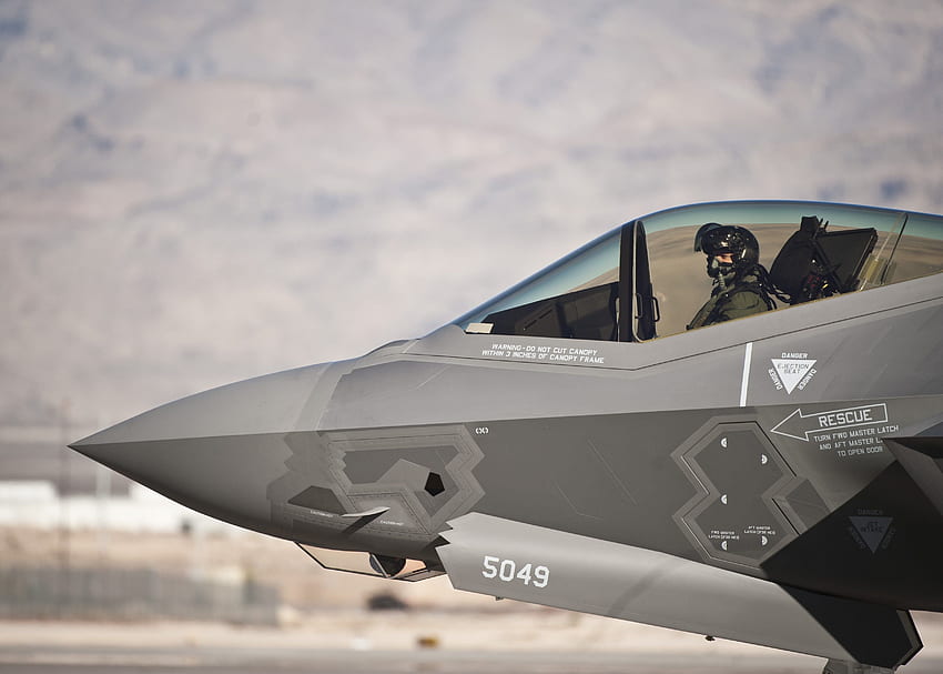 Avion de chasse gris 5049, militaire, avion militaire, US Air Force, Lockheed Martin Fond d'écran HD