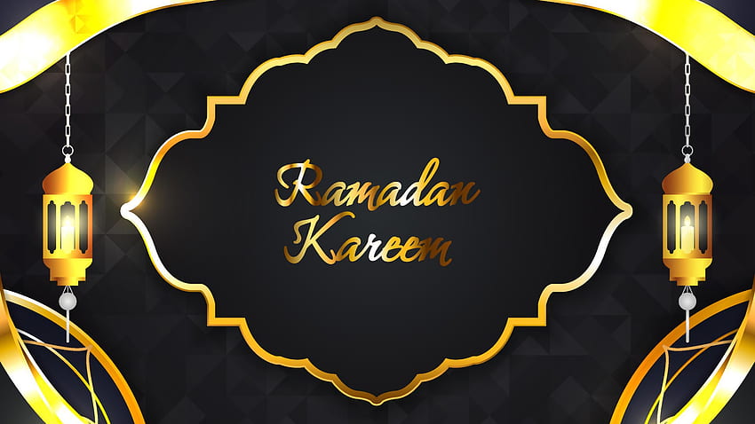 Ramadan Kareem Eid Mubarak Schwarzer Hintergrund Ramadan HD-Hintergrundbild