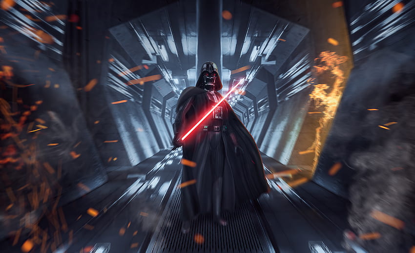 Darth Vader, Star Wars: Dark Forces, video game, art HD wallpaper