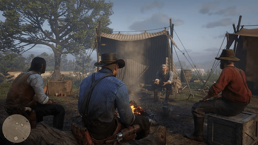 Red Dead Redemption 2 ti consente di allestire il campo, strigliare i cavalli e battere Sfondo HD