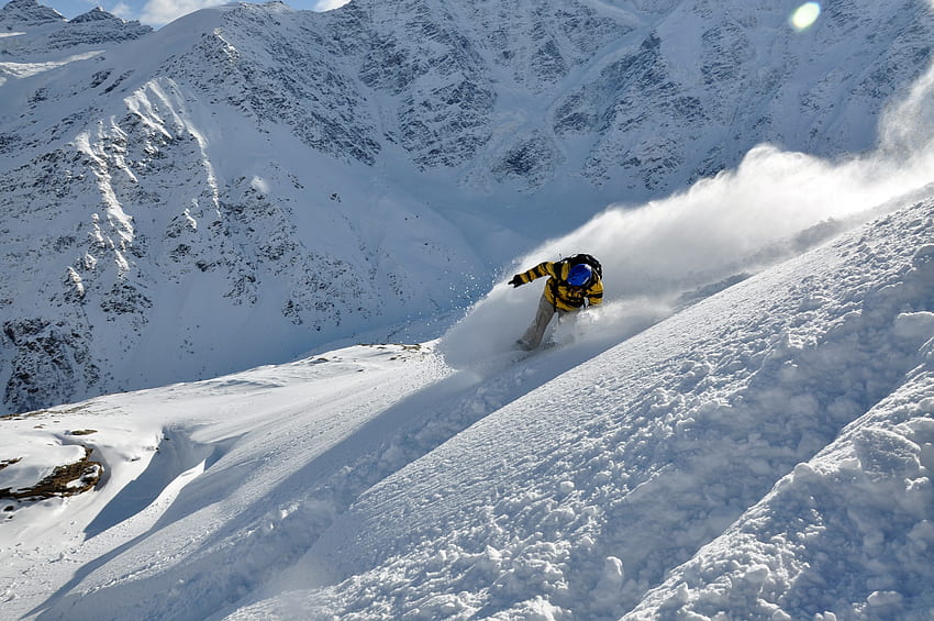 Sports, Mountains, Snow, Snowboarder HD wallpaper