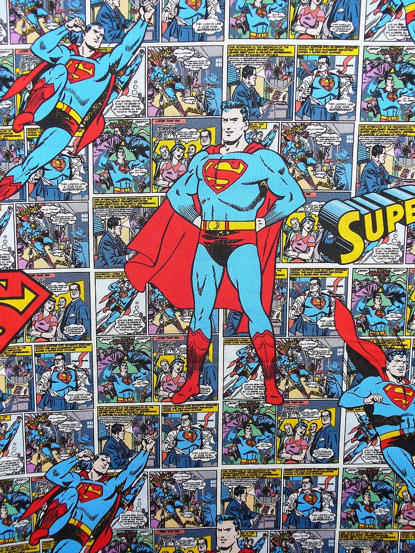 Superman Comic Strip Fabric / Man of Steel / Comic Strip / Superhero 26 oleh 44. Komik Superman, Komik, Latar belakang buku komik wallpaper ponsel HD