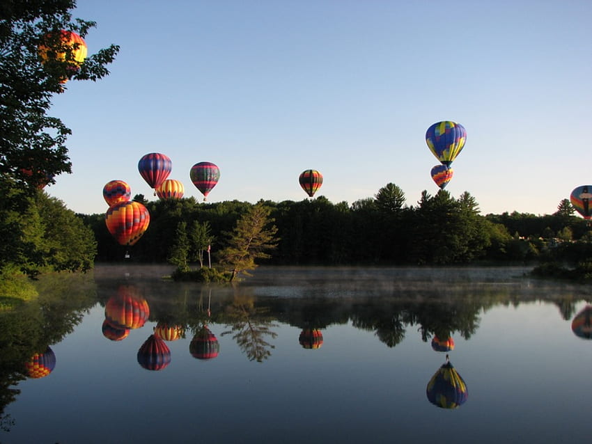 Hot Air Balloons Away, hot, balloons, sky, air HD wallpaper