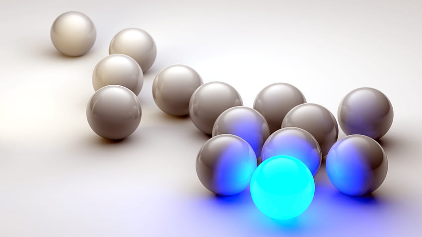 3D, Form, Neon, Glow, Balls HD wallpaper