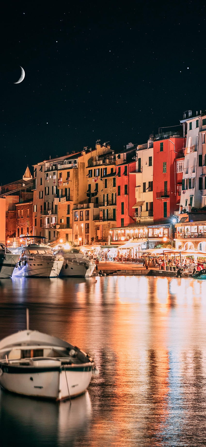 Italian riviera by night iPhone HD phone wallpaper